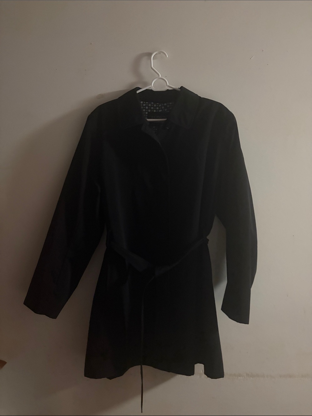 Classic Black Belted Trench Coat for Women